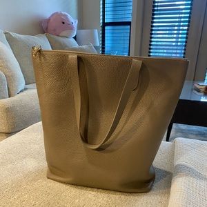 Cuyana Tall Structured Zip Tote in Stone. Not available online!